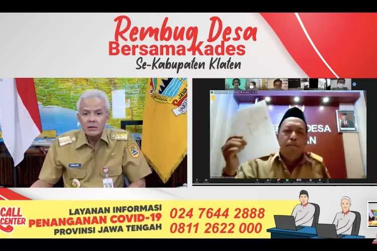 Rembug Desa yang diadakan secara virtual, Senin (2/8/2021). /Jatengprov/