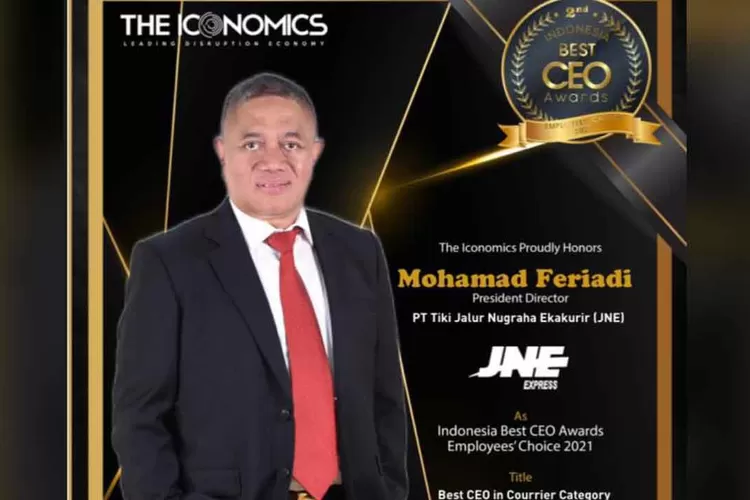 Presdir JNE Mohamad Feriadi Raih Penghargaan Best CEO Award 2021 - Smol Id