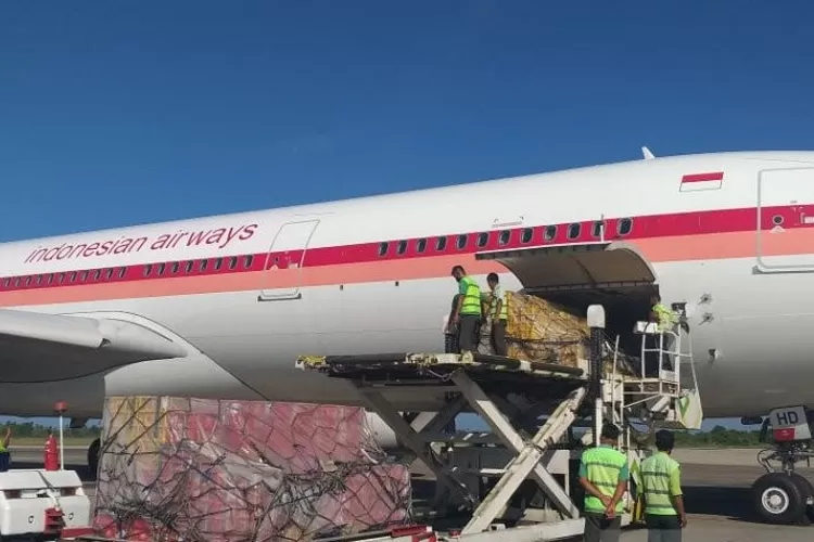 Petugas memuat manggis asal Sumbar ke pesawat di Bandara Internasional Minangkabau untuk diekspor ke Cina ((Antara/HO-Karantina Pertanian Padang))