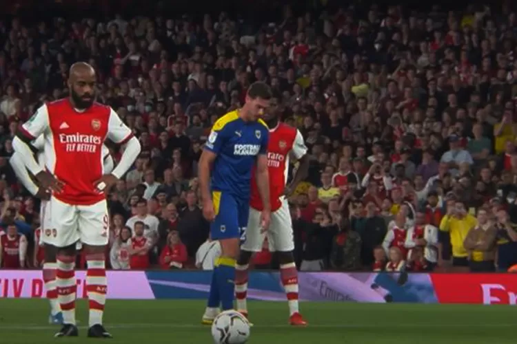 Arsenal Unggul 3 Gol  dari AFC Wimbledon (screenshot Channel Youtube Arsenal)