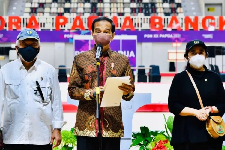 Presiden Jokowi meresmikan venue PON Papua.