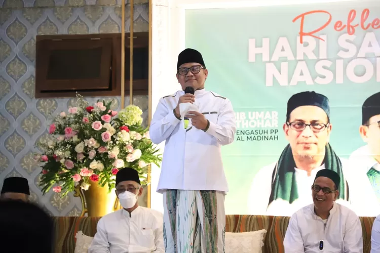 Muhaimin Iskandar di Pondok Pesantren Al Madinah Cepoko, Gunungpati, Semarang. (suaramerdeka.com/dok).