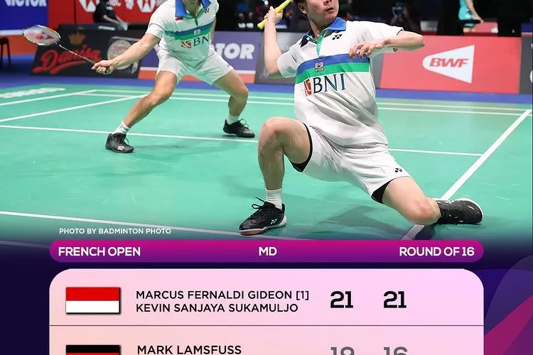 3 ganda putra Indonesia melaju ke perempat final French Open 2021. (instagram @badminton.ina)