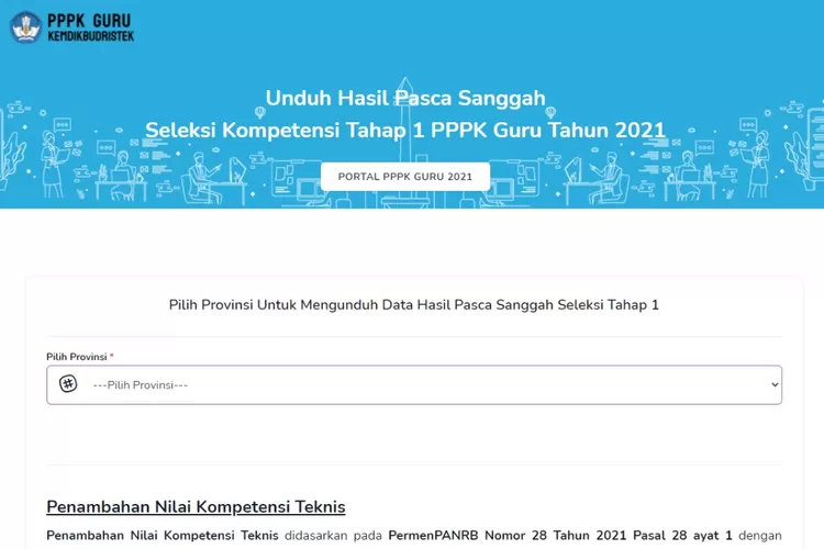 Tangkapan layar cek hasil penerimaan PPPK