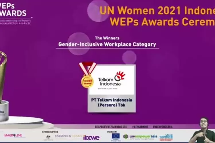 PT Telkom Indonesia mendapat penghargaan dari UN Woman untuk kategori  Gender Inclusive Workplace (Dok. Telkom)