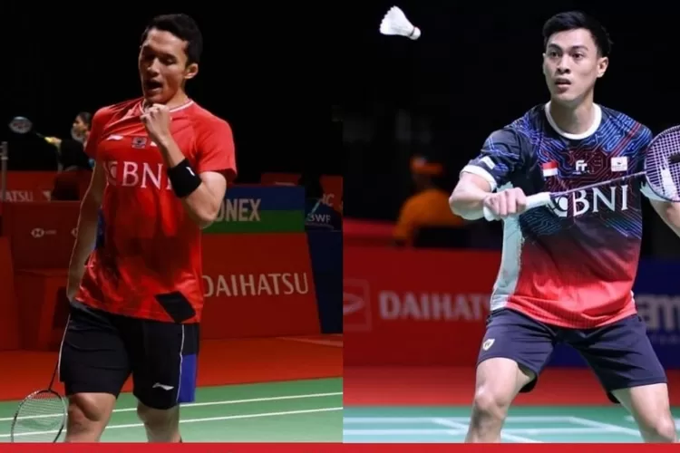 Jonatan Christie dan Shesar Hiren Rhustavito melaju ke babak 16 besar Daihatsu Indonesia Masters 2021. (instagram @badminton.ina)