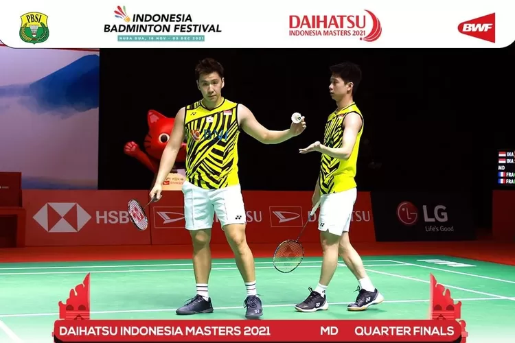 Kevin-Marcus melaju ke semifinal Daihatsu Indonesia Masters 2021 usai menjalani perang saudara melawan Pramudya-Yeremia (Instagram/@badminton.ina)