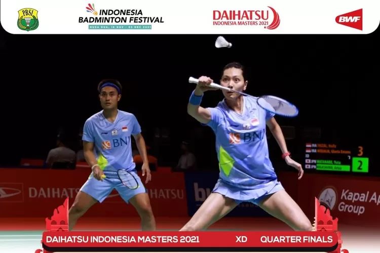 Hafiz-Gloria gagal ke semifinal Daihatsu Indonesia Masters 2021 setelah kalah melawan ganda campuran Jepang, Yuta-Arisa. (instagram @badminton.ina)