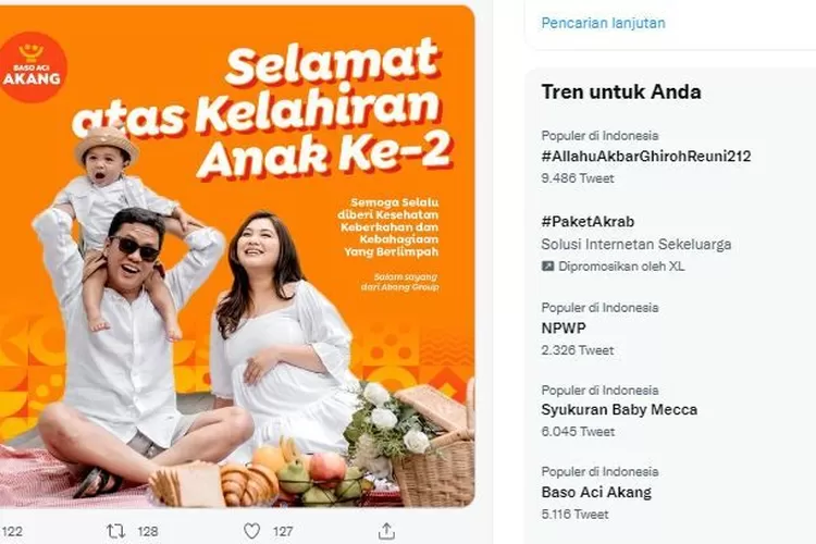 Syukuran Baby Boss (Tangkapan layar Twitter)