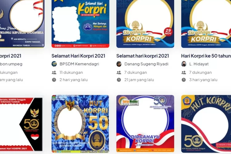 Inilah twibbon Hari Korpri 2021 gratis dan terbaru.  (Twibbonize)