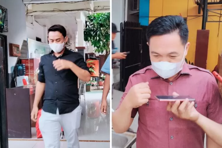 Korsek Bawaslu Muratara, Aceng Sudrajat [kiri] dan Tirta Arisandi [kanan], meninggalkan kantor Kejari Lubuklinggau usai diperiksa terkait dugaan korupsi  (Klikanggaran/Iyan_L)