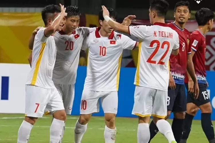 perayaan pemain Vietnam setelah mencetak gol ke gawang Laos pada pertandingan grup B piala AFF Suzuki Cup 2020 (Instagram dari akun @affsuzukicup)