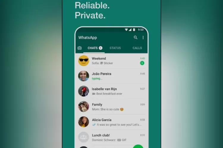 Aplikasi pesan WhatsApp ((Tangkapan layar aplikasi WhatsApp di Google Play Store))
