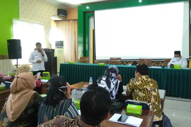 Suasana evaluasi pelaksanaan ANBK di Aula Udi Utomo Dindikbud Demak.  (Zaidi)