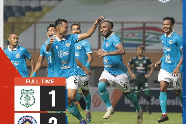  kemenangan Sulut United atas PSMS Medan pada pertandingan grup Y perempat final liga 2 2021 (Instagram dari akun @liga2match)