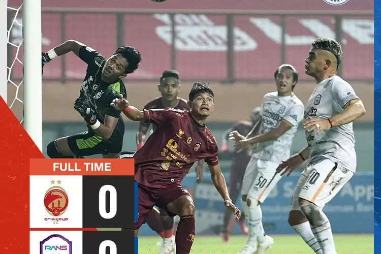 Hasil pertandingan Perempat Final Liga 2 2021 antara Sriwijaya FC melawan RANS Cilegon FC berakhir  imbang (insatgram /@liga2match)