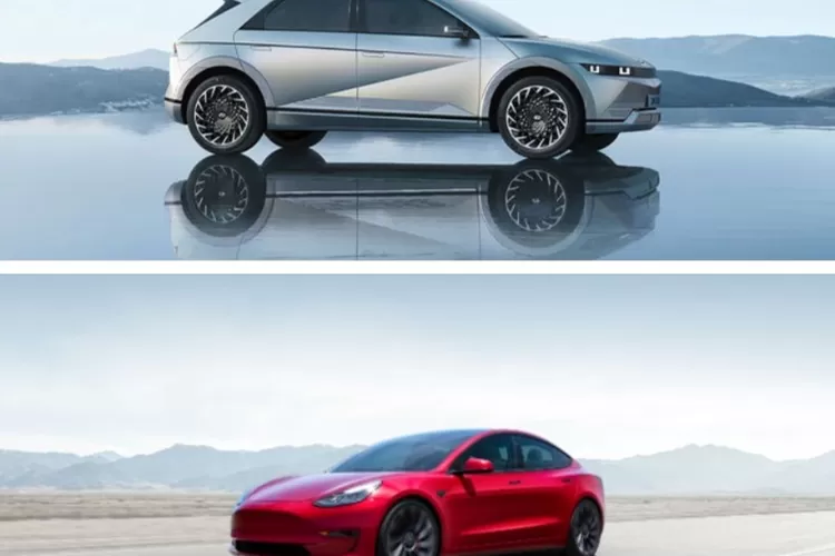 Kolase Gambar Mobil Tesla dan Mobil Hyundai yang Menggunakan Teknologi AI. Image credit: tesla.com dan hyundai.com (Ida Farida)