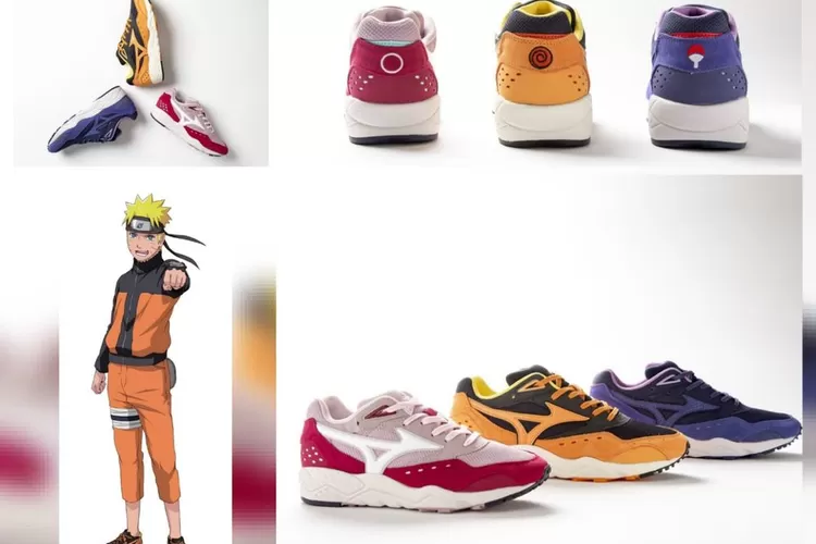 Sepatu kets unik hasil kolaborasi Mizuno dan Anime Naruto (Instagram/@mizunojp)