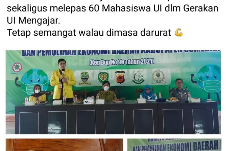 Kepala Disdik Kabupaten Sumedang, H. Agus Wahidin, S.Pd., M.Si., saat melepas mahasiswa UI dalam "Gerakan UI Mengajar". (Gorajuara.com)