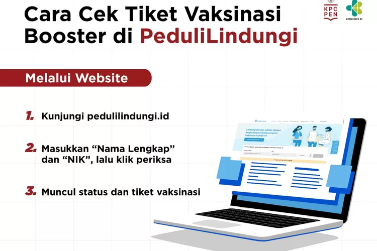 Cara cek tiket vaksinasi booster menggunakan aplikasi PeduliLindungi (laman Covid19.go.id)