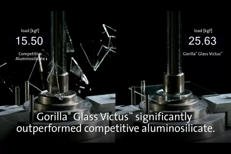 Gorilla Glass Victus, lapisan kaca kuat yang diproduksi oleh Corning (Tangkapan Layar Akun YouTube Resmi Corning Gorilla Glass)