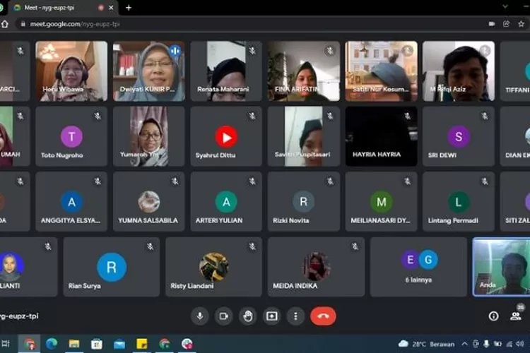 Tangkapan layar kegiatan kuliah dosen tamu Prodi THP UMBY.  (Foto: Humas UMBY)