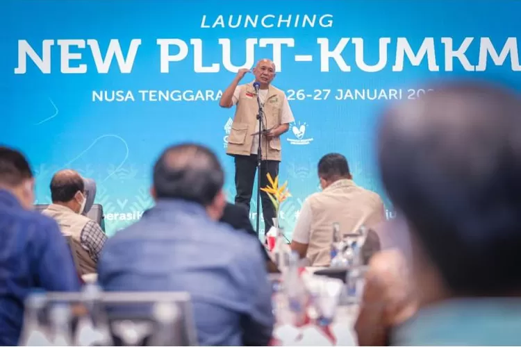 Menteri Koperasi dan UKM Teten Masduki dalam peluncuran New PLUT di Lombok, Nusa Tenggara Barat (KemenKopUKM)