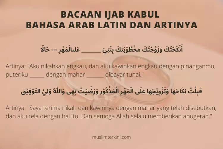 Bacaan Ijab Kabul Bahasa Arab Latin Dan Artinya, Akad Nikah Yang Sakral ...