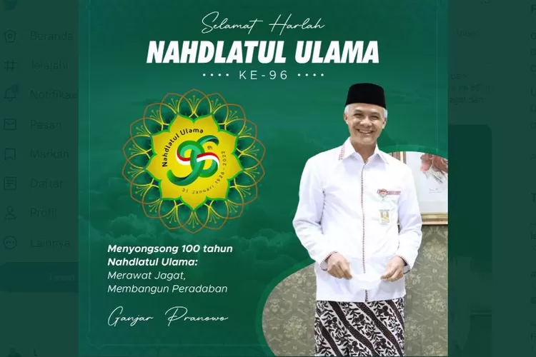 Ucapan Selamat Harlah NU dari Ganjar Pranowo (@ganjarpranowo)
