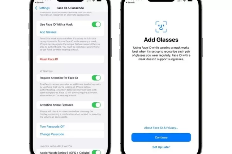 Fitur Face ID di iOS 15.4 Beta Dapat Mengenali Wajah Walau Menggunakan Masker. (Tangkapan Layar Situs MacRumors)