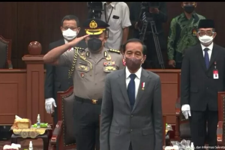 Presiden Jokowi menghadiri acara di MK . (Tangkapan layar YouTube Sekretariat Presiden.)