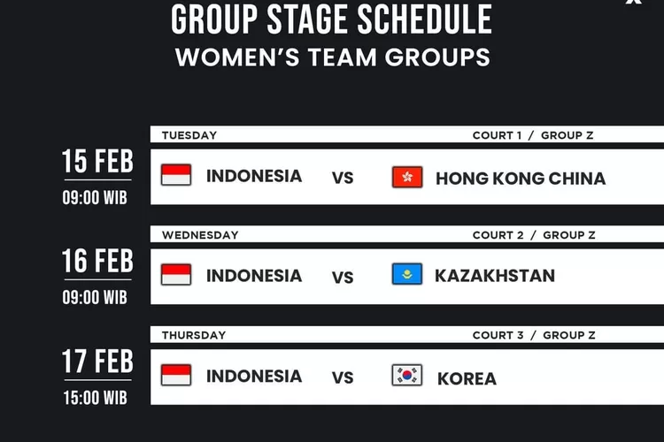 Jadwal untuk tim Indonesia di turnamen BATC 2022 atau Badminton Asia Team Championships (Instagram @badminton.ina)