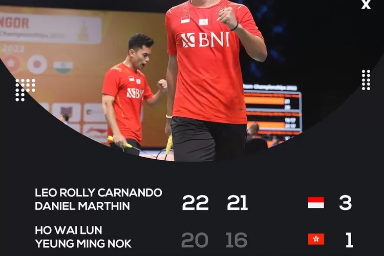 Hasil Pertandingan BATC 2022 Day 1 Tim Putra Indonesia di Badminton Asia Team Championships. (Instagram @badminton.ina)