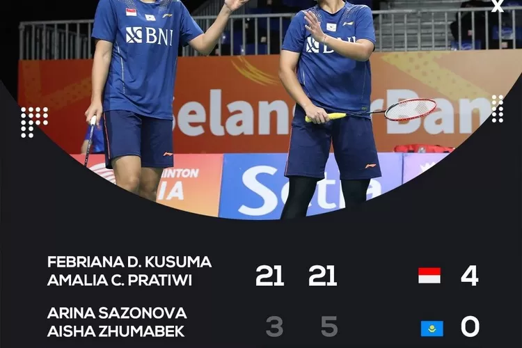 Tim Putri Indonesia Kalahkan Kazakhstan 5-0. (Instagram @badminton.ina)