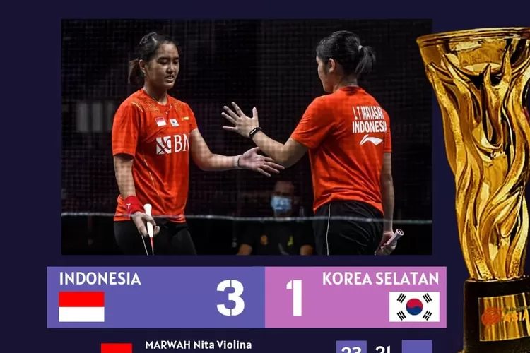 Di Final BATC 2022, tim putri Indonesia menjadi juara usai menaklukkan tim putri Korea di Badminton Asia Team Championships (Instagram @semangat_pemuda45)