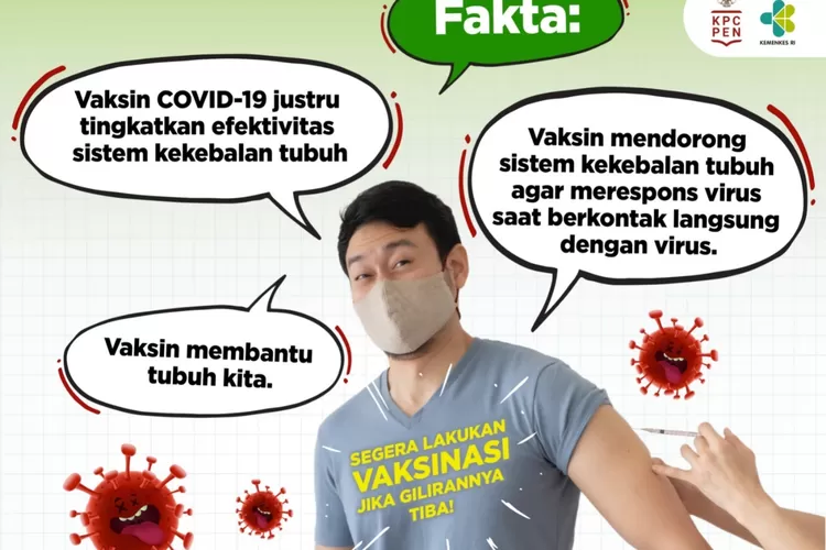 Banyak beredar mitos seputar vaksin Covid-19, padahal faktanya sangat berbeda. (laman covid19.go.id)