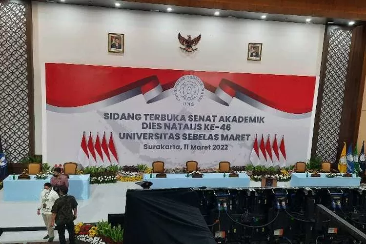 Dies Natalis ke-46 Universitas Sebelas Maret (UNS) Solo yang akan dihadiri Presiden Jokowi (Endang Kusumastuti)