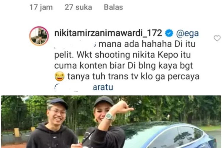 Nikita jelaskan jika jam tangan pemberian Indra Kenz itu hanya gimmick saat shooting, setelah selesai shooting jam tangan dikembalikan ke Indra Kenz. (SS YouTube Trans TV Official)
