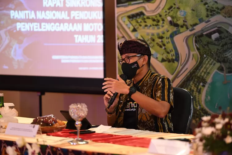Menparekraf Sandiaga Salahuddin Uno kunjungi kesiapan sektor pariwisata jelang MotoGP Mandalika 2022. (Sadono)