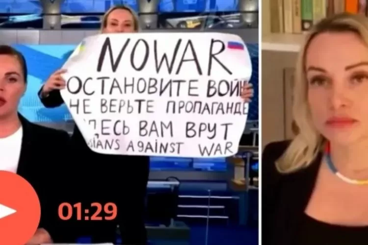 Jiwa Berontak!! Karyawan TV Rusia Nekat Protes Invasi Putin dalam Siaran Langsung, Ini Hukumannya