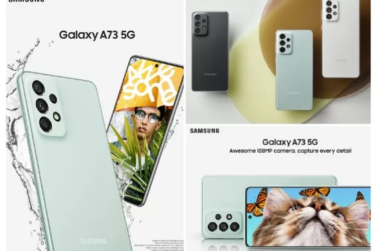 Tampilan Resmi HP Samsung Galaxy A73 5G Terbaru (Tangkapan Layar Situs samsungmobileress.com)