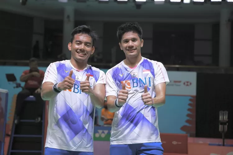 Pertandingan yang melelahkan antara Pramudya-Yeremia dan ganda Jepang di babak 32 besar Swiss Open 2022, skor bisa mencapai angka 30. (Instagram @pramudyaaa13)