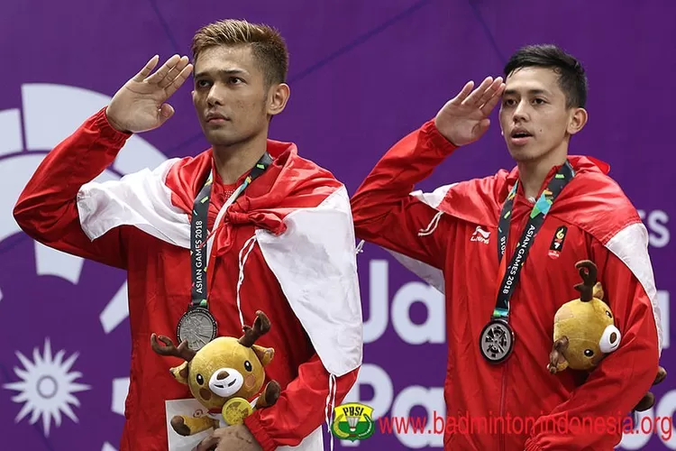 Fajar-Rian berhasil menjinakkan unggulan Malaysia yang merupakan musuh ganasnya The Minions, yaitu Aaron Chia Soh Wooi Yik di semifinal Swiss Open 2022 (Instagram @rianardianto)