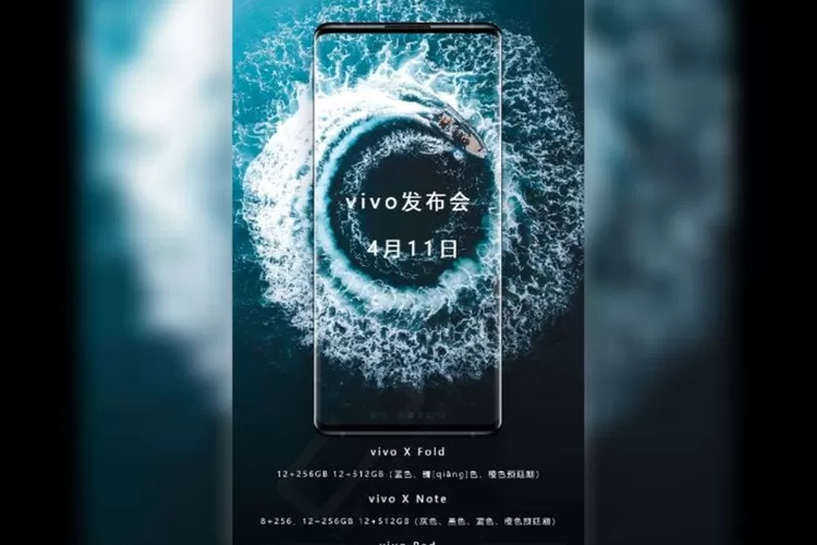 Poster yang Menunjukkan Acara Launching Vivo pada 11 April 2022 Mendatang, Termasuk Juga Akan Merilis HP Vivo X Fold, Smartphone Lipat Pertama Vivo (Tangkapan Layar Weibo via Situs Gizmochina)