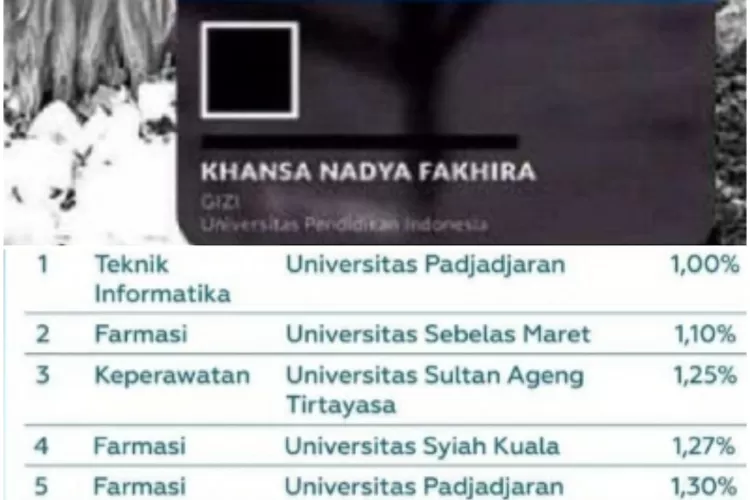Kolase Khansa Nadya Fakhira (Tangkap Layar UPI)