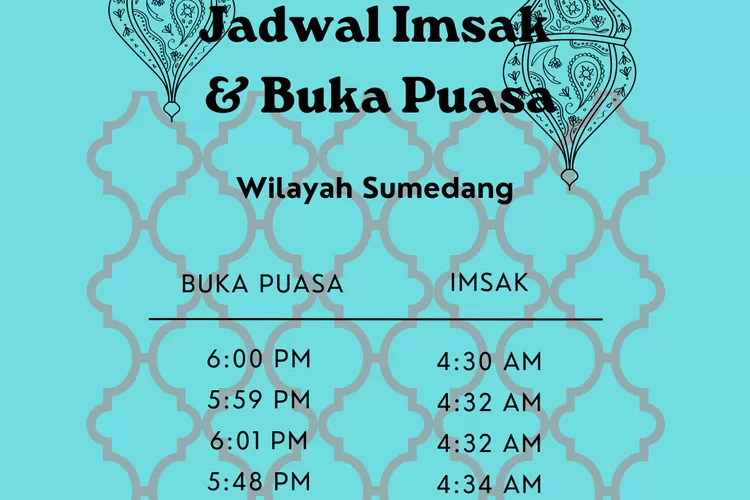 Inilah jadwal imsak dan buka puasa Ramadhan 2022 untuk wilayah Sumedang (koleksi enampagi)