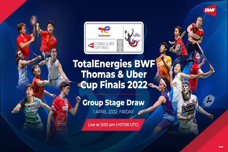 Hasil Drawing Thomas Uber Cup 2022,  Indonesia Berada di Grup A  yang Merupakan Grup Neraka Akan Diadakan di Thailand (Tangkapan Layar Akun Youtube BWF TV)