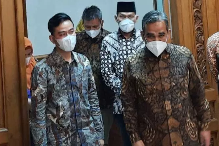Sekjen Partai Gerindra Ahmad Muzani bertemu Wali Kota Solo Gibran Rakabuming Raka di Balai Kota Solo (Endang Kusumastuti)