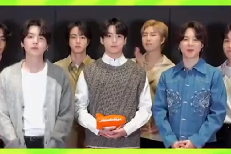 BTS memenangkan kategori Grup Musik Terfavorit dalam ajang Nickelodeon Kids Choice Awards 2022 (Sumber Foto: twitter/@nickelodeon) (Adinda Nawangwulan)