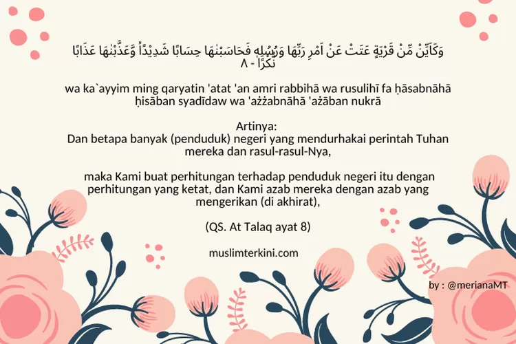 Surah At Talaq Ayat 8 Arab Latin Dan Artinya Tentang Azab Bagi Yang